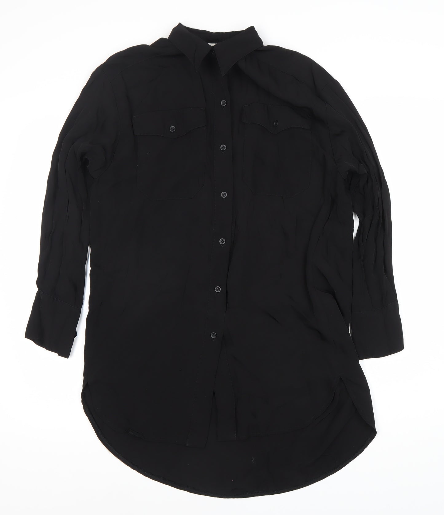 Topshop Women's Black UK 4 Button-Up Shirt
