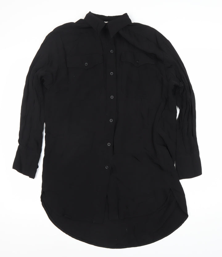 Topshop Women's Black UK 4 Button-Up Shirt