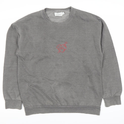 Topman Men's Grey Pullover Sweatshirt S