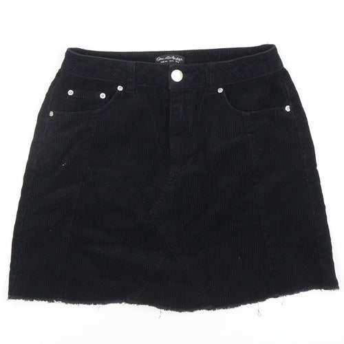 Miss Selfridge Women's Black Corduroy Skirt Size 6