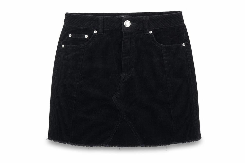 Miss Selfridge Women's Black Corduroy Skirt Size 6