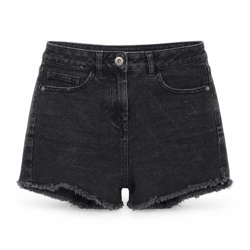 Next Women's Black Cut-Off Denim High Waist Shorts Size 6