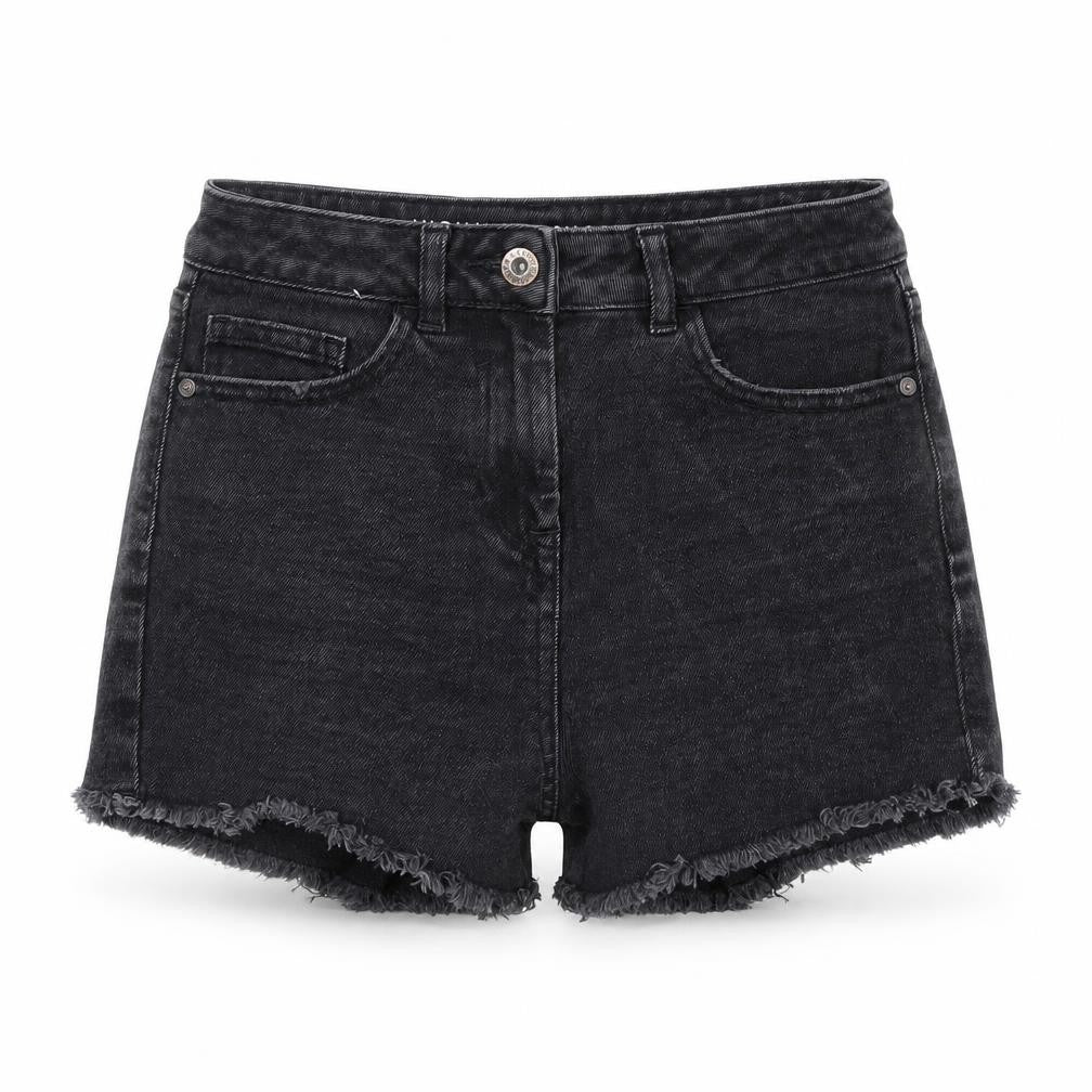 Next Women's Black Cut-Off Denim High Waist Shorts Size 6