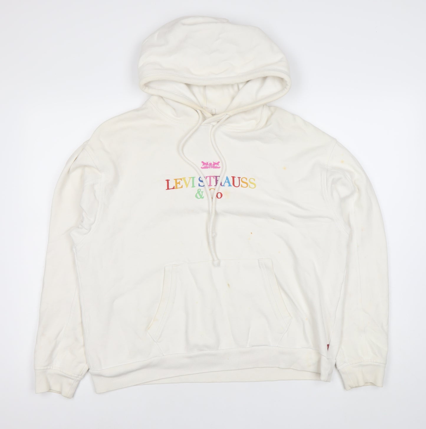 Levi's Women's White Pullover Hoodie - Size S, Logo Design