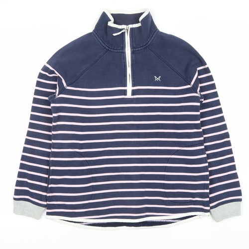 Crew Clothing Women's Blue Striped Pullover Sweatshirt 12