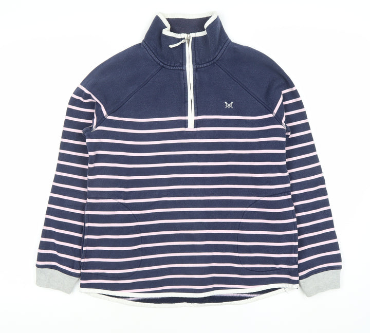 Crew Clothing Women's Blue Striped Pullover Sweatshirt 12