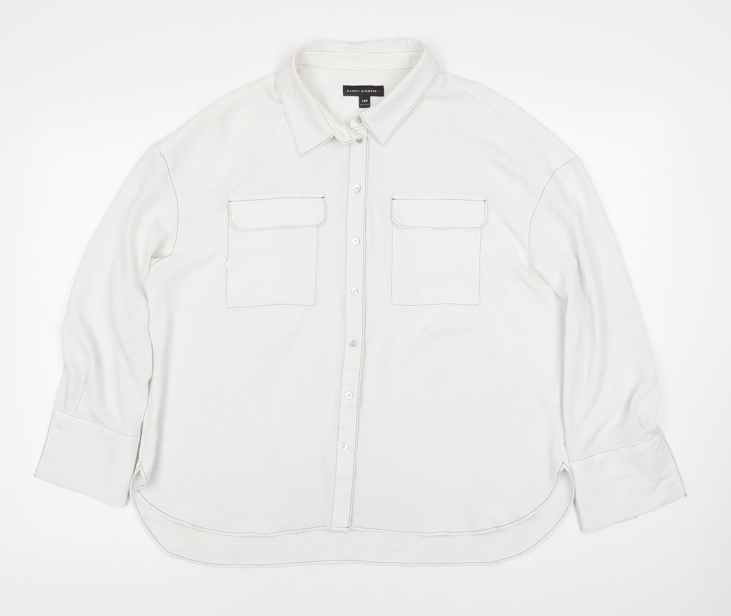 DANNI MINOGUE Women’s White Button-Up Shirt Size 14P