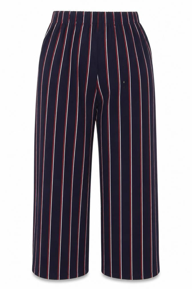 Front view of Zara Women's Multicoloured Striped Trousers -, size 14