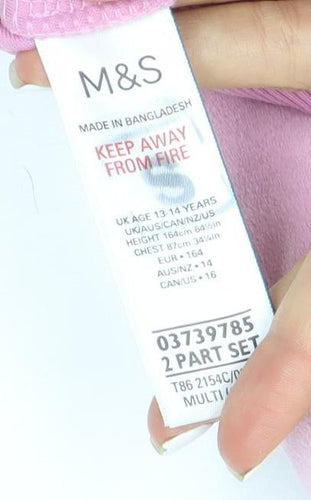 Marks and Spencer Girls Pink Full Zip Hoodie, 13-14 Years