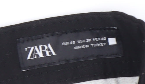 Zara Men's Black Straight Trousers Size 32