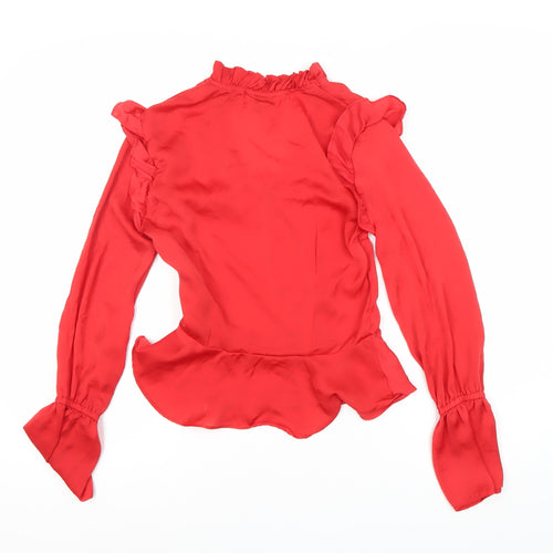 Jessica Simpson Women's Red Ruffle Blouse Size 4