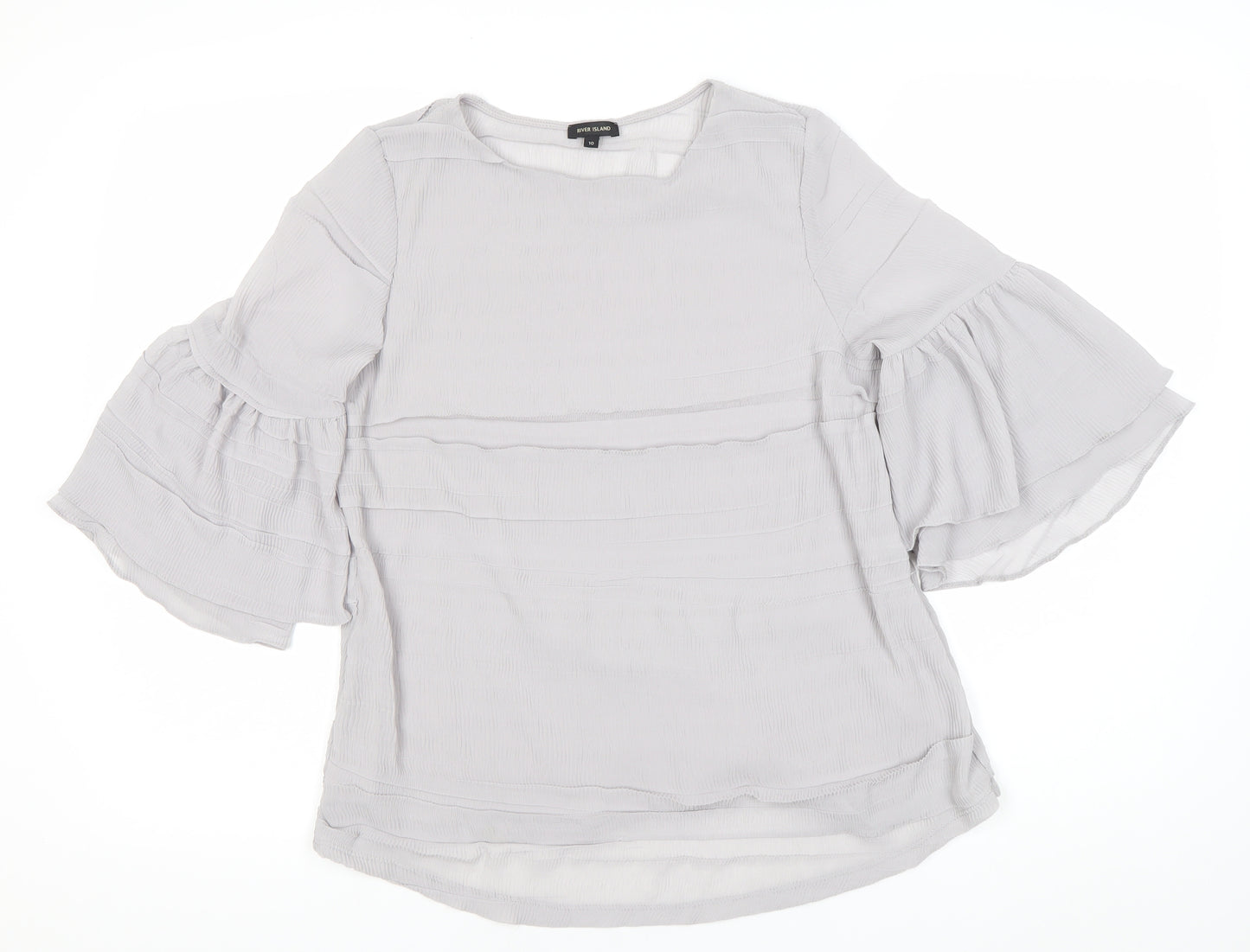 River Island Women's Grey Tunic Blouse Size 10