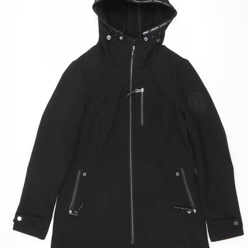 District Women's Black Hooded Jacket Size 12 - Full Zip Pockets