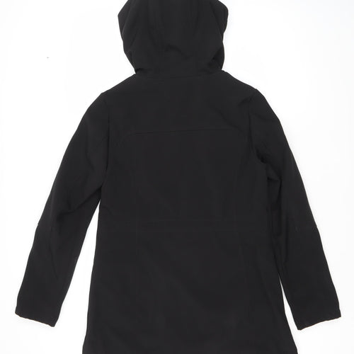 District Women's Black Hooded Jacket Size 12 - Full Zip Pockets