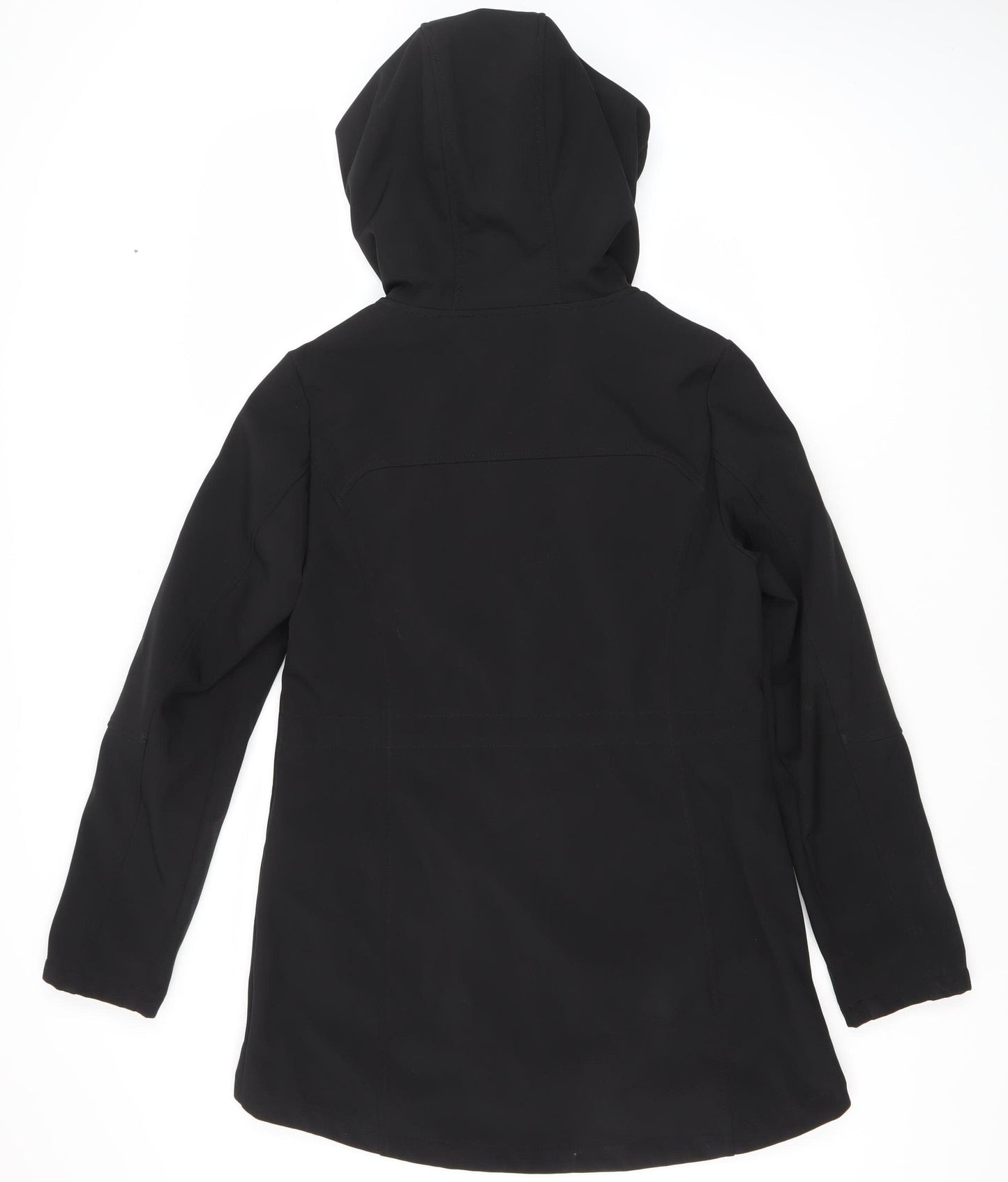 District Women's Black Hooded Jacket Size 12 - Full Zip Pockets
