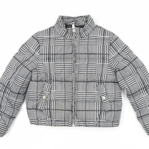 Marks and Spencer Girls Black Check Puffer Jacket 7 Years