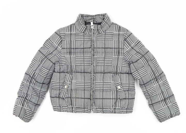 Marks and Spencer Girls Black Check Puffer Jacket 7 Years