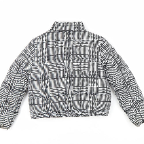 Marks and Spencer Girls Black Check Puffer Jacket 7 Years