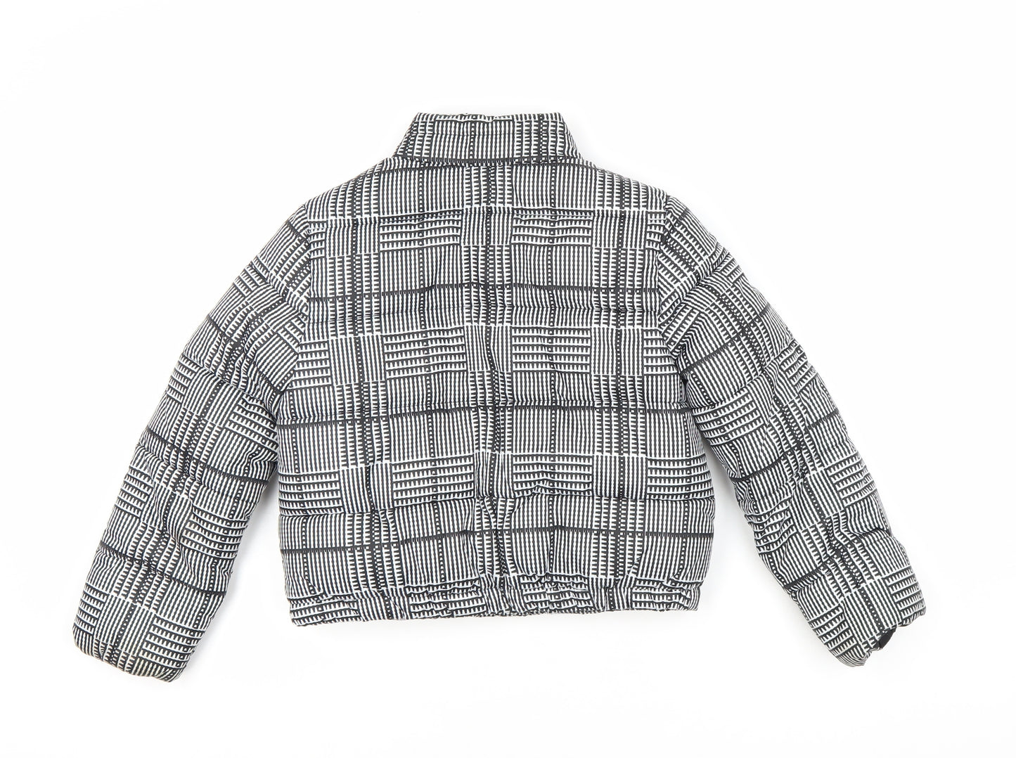 Marks and Spencer Girls Black Check Puffer Jacket 7 Years