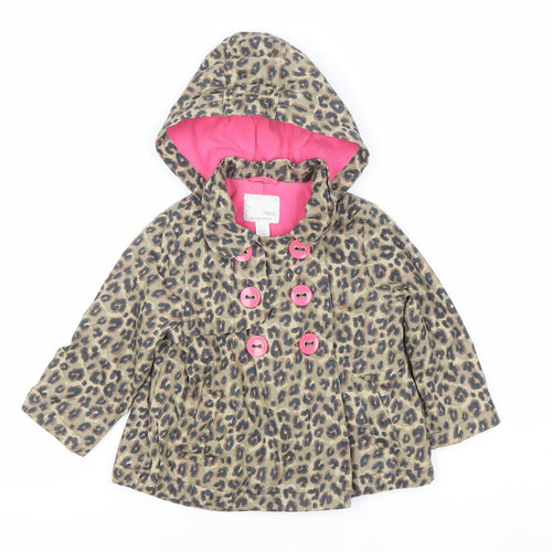 Next Girls Multicoloured Animal Print Hooded Coat 18-24 Months