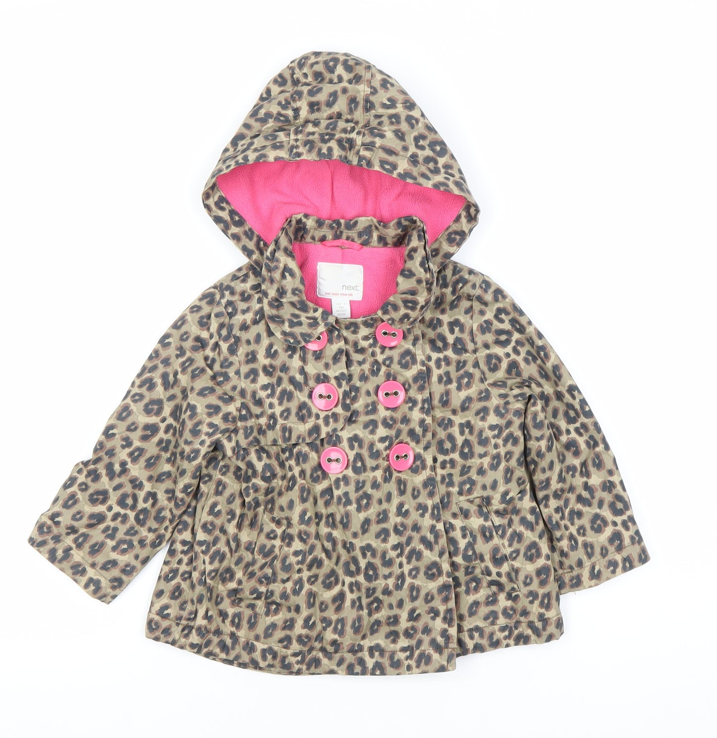 Next Girls Multicoloured Animal Print Hooded Coat 18-24 Months