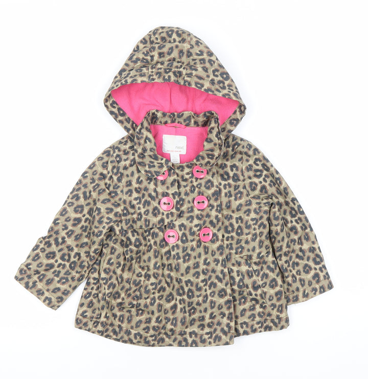 Next Girls Multicoloured Animal Print Hooded Coat 18-24 Months