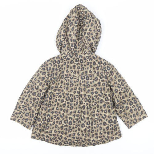 Next Girls Multicoloured Animal Print Hooded Coat 18-24 Months