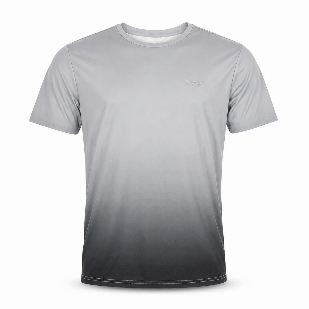 Front view of MAN Men’s Grey Crew Neck Short Sleeve T-Shirt -, size S
