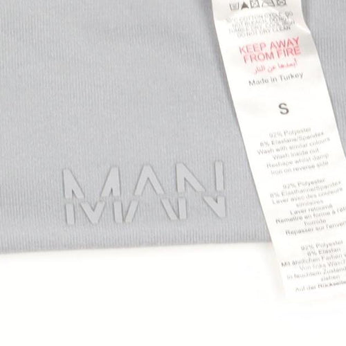 MAN Men’s Grey Crew Neck Short Sleeve T-Shirt - Size S