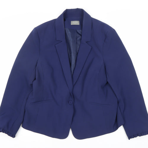 Oasis Women's Blue Blazer Size 16 One-Button