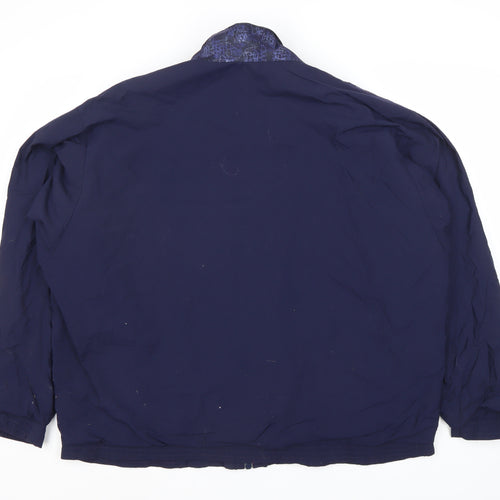 Men's Blue Geometric S Jacket, Windproof, Casual Style
