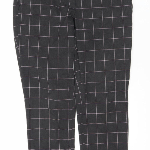 LOFT Women's Black Check Trousers Size 8 for Casual & Workwear