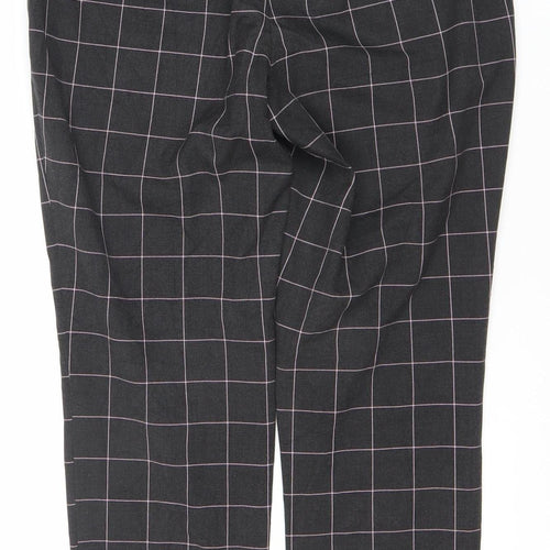 LOFT Women's Black Check Trousers Size 8 for Casual & Workwear