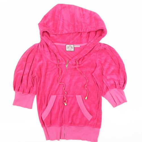 Juicy Couture Women's Pink Full Zip Hoodie, S