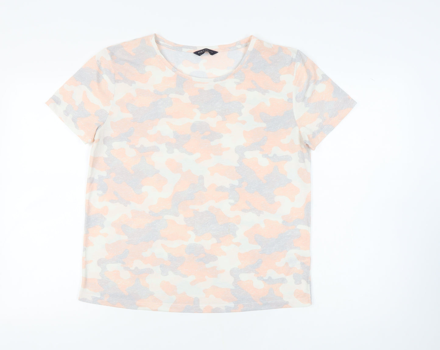 Marks and Spencer Women's Camouflage T-Shirt, Size 12, Multicoloured