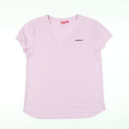 LA Gear Women's Pink V-Neck T-Shirt Size 16