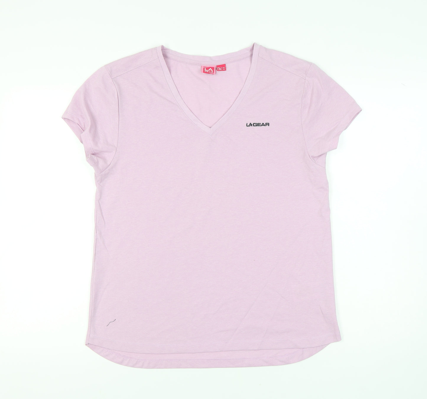 LA Gear Women's Pink V-Neck T-Shirt Size 16