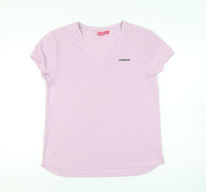 LA Gear Women's Pink V-Neck T-Shirt Size 16