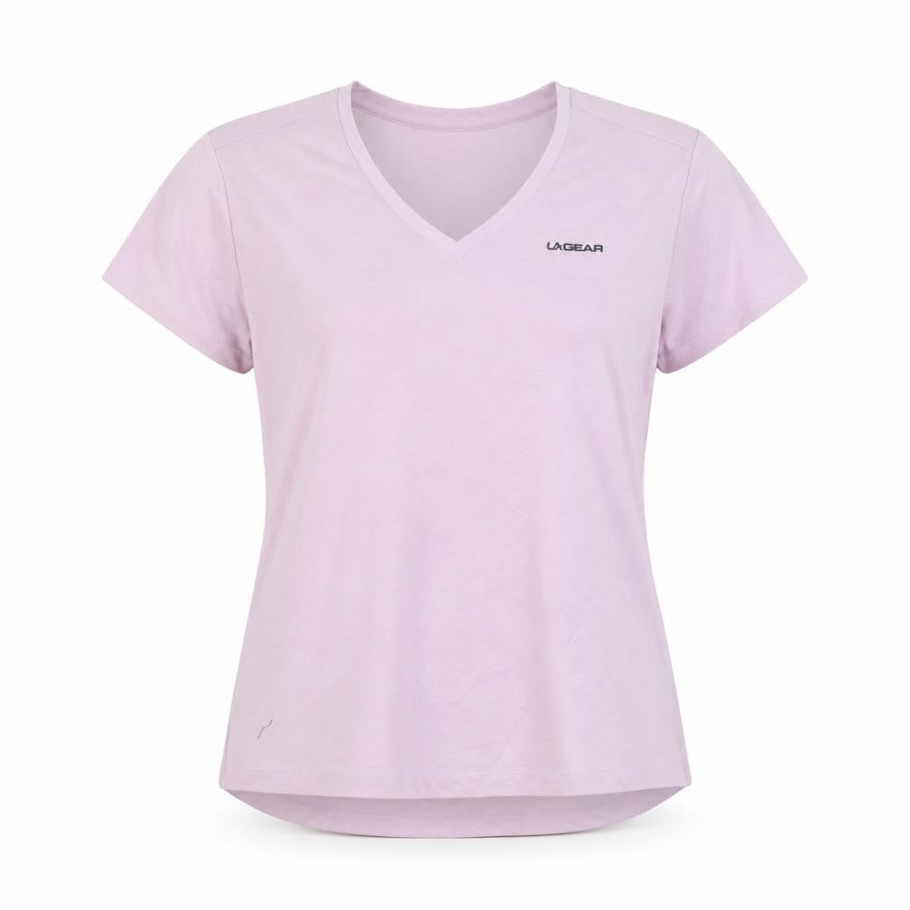 Front view of LA Gear Women's Pink V-Neck T-Shirt, size 16