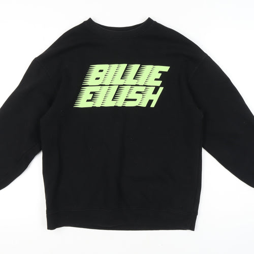 H&M Unisex Black XS Pullover Sweatshirt with Logo