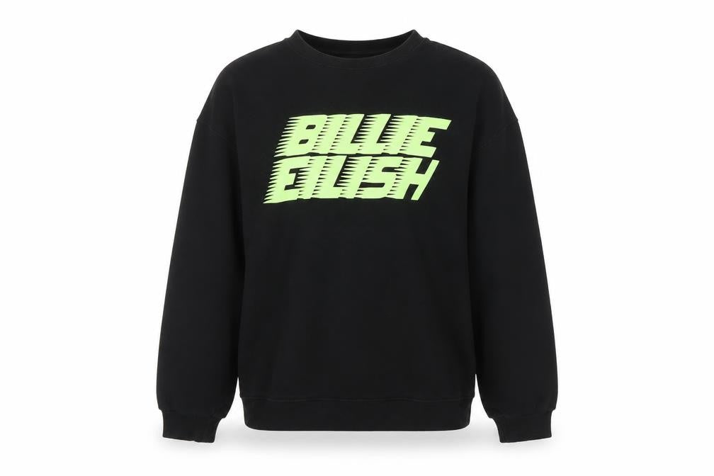 Front view of H&M unisex black xs pullover sweatshirt with logo