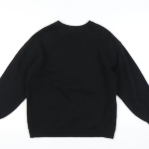 H&M Unisex Black XS Pullover Sweatshirt with Logo