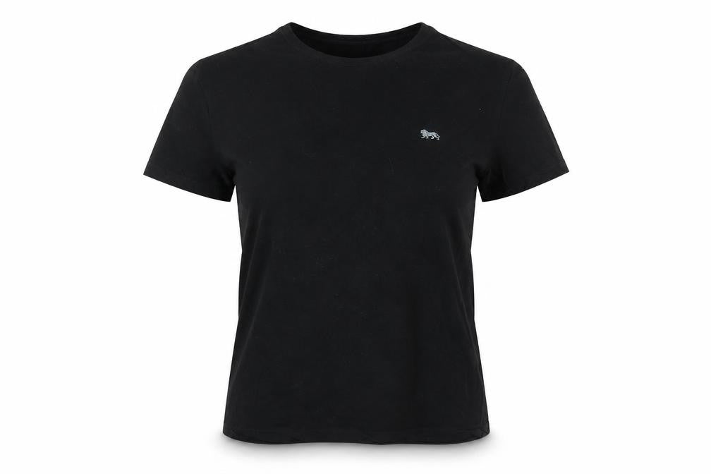 Front view of Lonsdale Black T-Shirt unisex s basic cotton