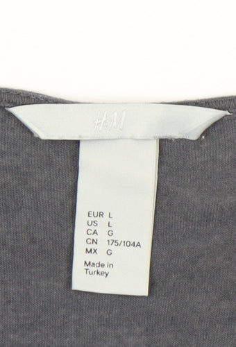 H&M Women’s Grey Top, Size 12, 3/4 Sleeve, V-Neck