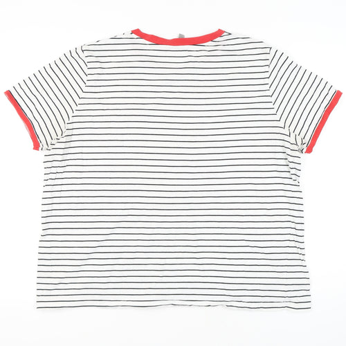 ASOS Women's White Striped Ringer T-Shirt Size 20