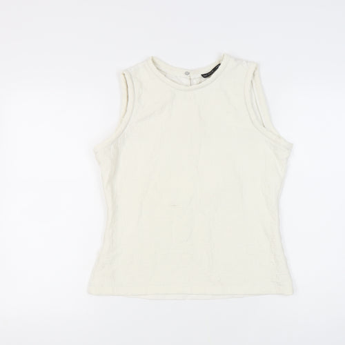 Zara Basic Women's White Sleeveless Top, M