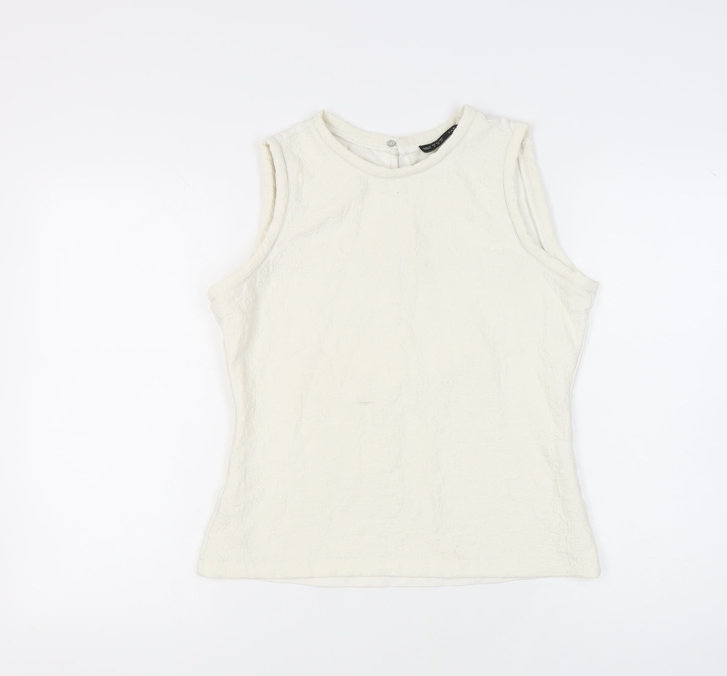 Zara Basic Women's White Sleeveless Top, M