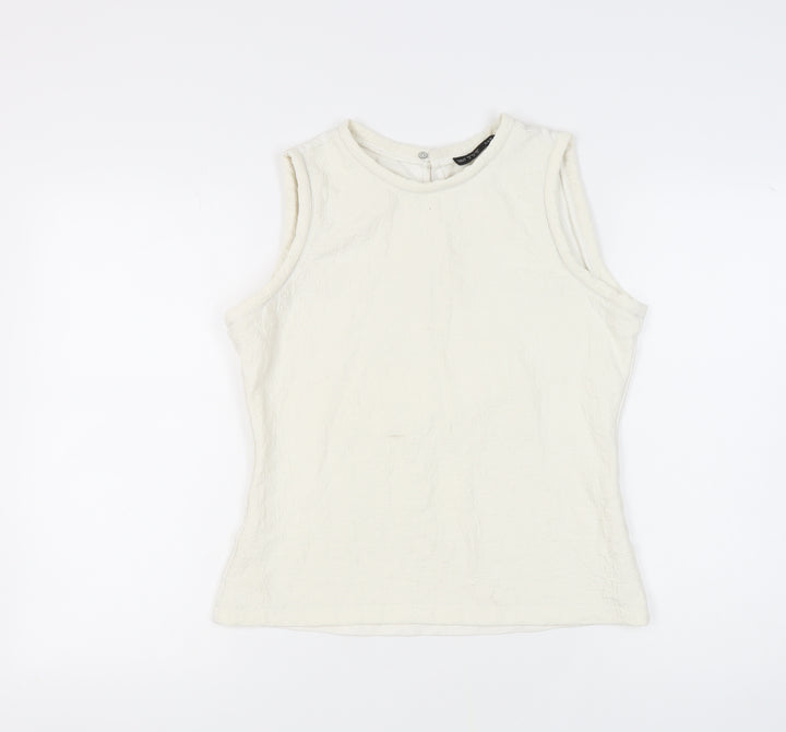 Zara Basic Women's White Sleeveless Top, M