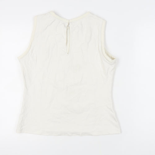 Zara Basic Women's White Sleeveless Top, M