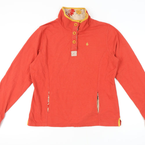 Tayberry Women's Orange Henley Sweatshirt M
